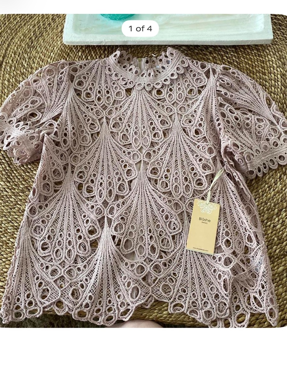 Blashe Delicate Crochet Lace Top in Dusty Pink! Brand new!